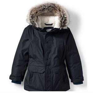 Lands' End Kids Expedition Waterproof Winter Down Parka, Black, Size L (10-12)